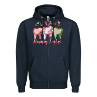 Navy Happy Easter Dental Zipper Hoodie - RanaPortraitStore
