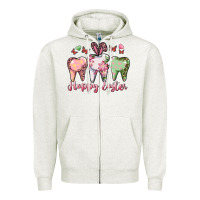 Oatmeal Heather Happy Easter Dental Zipper Hoodie - RanaPortraitStore