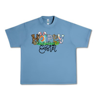 Pebble Blue Happy Easter Urban Heavy Tee - CowhideDigitalArt