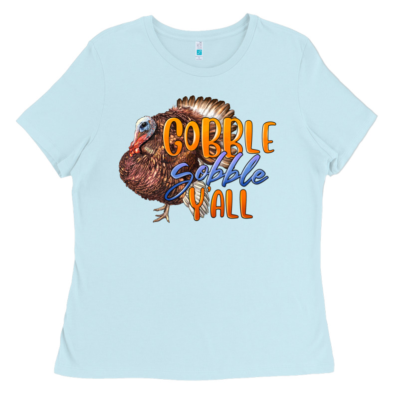 Fall Gobble Gobble Y'all Ladies Tee by LillyAllenDesigns | Teevron