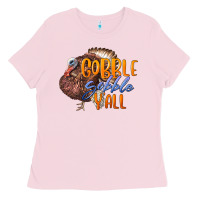 Bubblegum Pink Fall Gobble Gobble Y'all Ladies Tee - LillyAllenDesigns