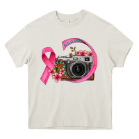 Cream floral cancer ribbon vintage camera Heavy Core Tee - FaDigitalArtStudio