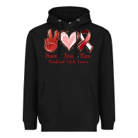 Black Peace Love Cure Heart And Neck Cancer Heavyweight Hoodie - Jasminsmagicworld