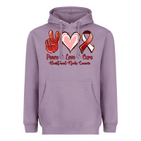 Lavender Peace Love Cure Heart And Neck Cancer Heavyweight Hoodie - Jasminsmagicworld