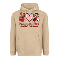 Mushroom Peace Love Cure Heart And Neck Cancer Heavyweight Hoodie - Jasminsmagicworld