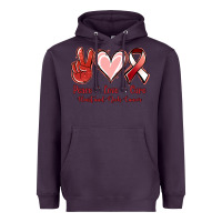 Plum Peace Love Cure Heart And Neck Cancer Heavyweight Hoodie - Jasminsmagicworld