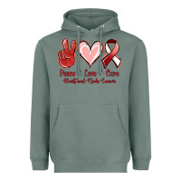 Sage Peace Love Cure Heart And Neck Cancer Heavyweight Hoodie - Jasminsmagicworld