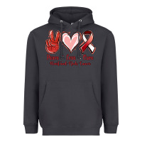 Peace Love Cure Heart And Neck Cancer Heavyweight Hoodie | Teevron