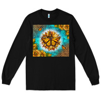 Black Monarch Butterfly Sunflower Long Sleeve Tee - LillyAllenDesigns