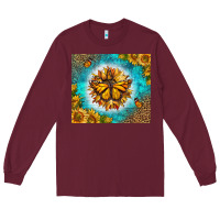 Burgundy Monarch Butterfly Sunflower Long Sleeve Tee - LillyAllenDesigns