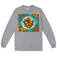 Heather Grey Monarch Butterfly Sunflower Long Sleeve Tee - LillyAllenDesigns