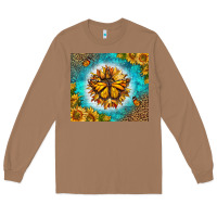 Toasted Coconut Monarch Butterfly Sunflower Long Sleeve Tee - LillyAllenDesigns