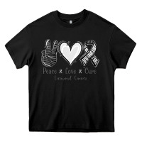Black Peace Love Cure Carcinoid Cancer Heavy Core Tee - Jasminsmagicworld