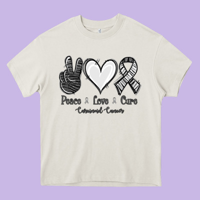 Peace Love Cure Carcinoid Cancer Heavy Core Tee Designed By Jasminsmagicworld