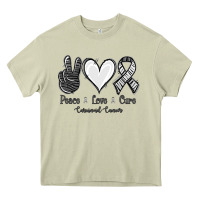 Mossy Peace Love Cure Carcinoid Cancer Heavy Core Tee - Jasminsmagicworld