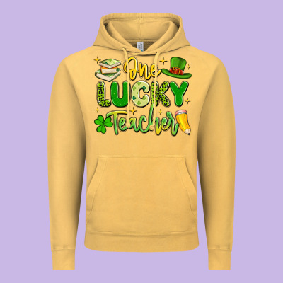 One Lucky Teacher Vintage Hoodie Designed By Artiststas