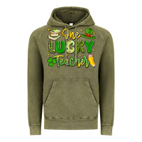 Vintage Olive one lucky teacher Vintage Hoodie - Artiststas