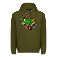 Army Green merry Christmas y'all Texas map Premium Hoodie - BarkalooDesign