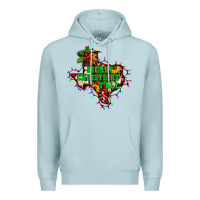Blue Mist merry Christmas y'all Texas map Premium Hoodie - BarkalooDesign
