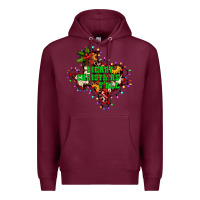 Burgundy merry Christmas y'all Texas map Premium Hoodie - BarkalooDesign