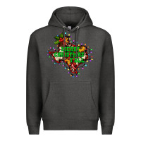 Charcoal Heather merry Christmas y'all Texas map Premium Hoodie - BarkalooDesign