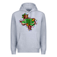 Heather Grey merry Christmas y'all Texas map Premium Hoodie - BarkalooDesign