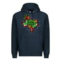 Navy merry Christmas y'all Texas map Premium Hoodie - BarkalooDesign