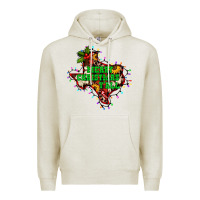 Oatmeal Heather merry Christmas y'all Texas map Premium Hoodie - BarkalooDesign