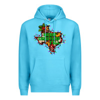 Ocean Blue merry Christmas y'all Texas map Premium Hoodie - BarkalooDesign