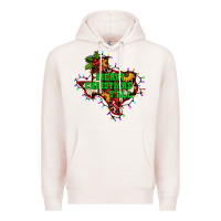Pale Pink merry Christmas y'all Texas map Premium Hoodie - BarkalooDesign