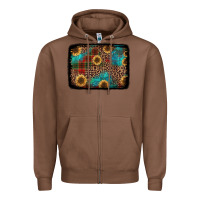 Chestnut christmas sunflowers and buffalo plaid background Zipper Hoodie - Jasminsmagicworld
