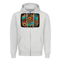 Dove Grey christmas sunflowers and buffalo plaid background Zipper Hoodie - Jasminsmagicworld
