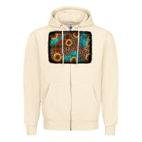 Sandshell christmas sunflowers and buffalo plaid background Zipper Hoodie - Jasminsmagicworld