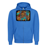 True Royal christmas sunflowers and buffalo plaid background Zipper Hoodie - Jasminsmagicworld