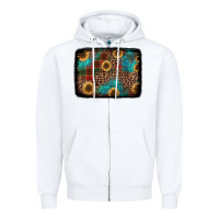 White christmas sunflowers and buffalo plaid background Zipper Hoodie - Jasminsmagicworld