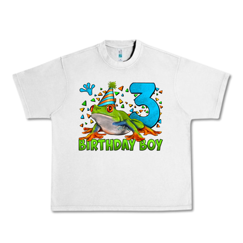 Birthday Boy Frog Age 3 Urban Heavy Tee by LillyAllenDesigns | Teevron