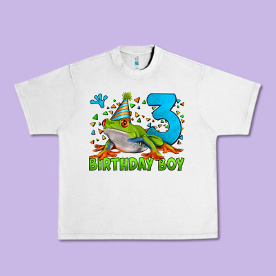 Birthday Boy Frog Age 3 Urban Heavy Tee Designed By Lillyallendesigns