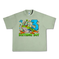 Oil Green birthday boy frog age 3 Urban Heavy Tee - LillyAllenDesigns