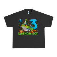 Pigment Black birthday boy frog age 3 Urban Heavy Tee - LillyAllenDesigns
