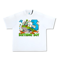 White birthday boy frog age 3 Urban Heavy Tee - LillyAllenDesigns