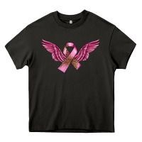 Asphalt Breast Cancer ribbon with angel wings Heavy Core Tee - FaDigitalArtStudio
