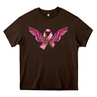 Breast Cancer Ribbon With Angel Wings Heavy Core Tee | Teevron