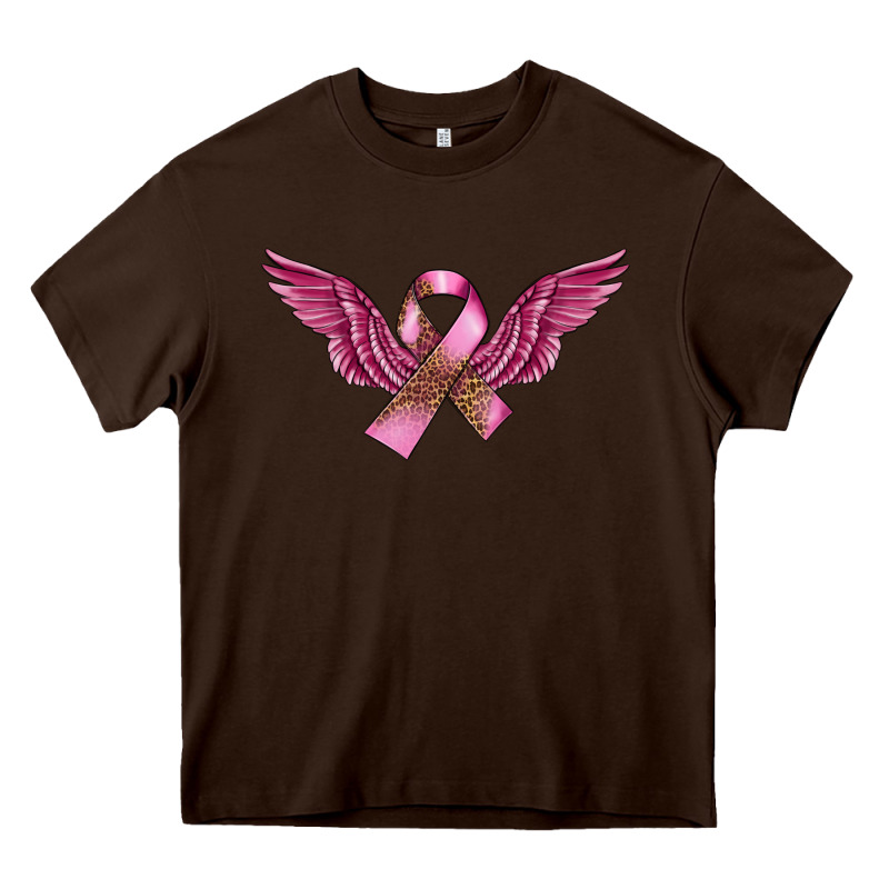 Breast Cancer Ribbon With Angel Wings Heavy Core Tee by FaDigitalArtStudio | Teevron