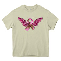 Mossy Breast Cancer ribbon with angel wings Heavy Core Tee - FaDigitalArtStudio