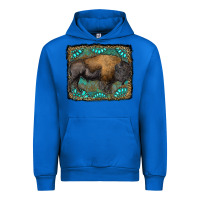Cobalt bison with gemstone background Urban Hoodie - RanaPortraitStore