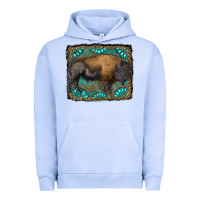 Pigment Grape Ice bison with gemstone background Urban Hoodie - RanaPortraitStore