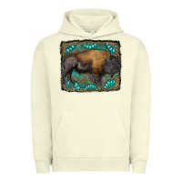 Bison With Gemstone Background Urban Hoodie | Teevron