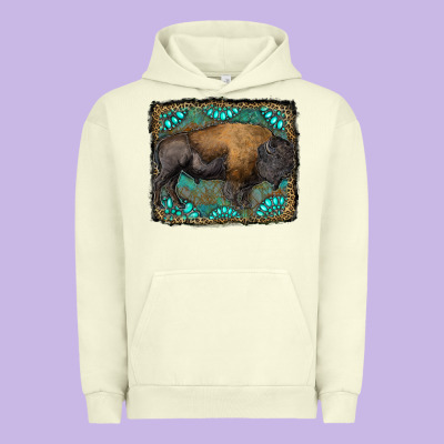 Bison With Gemstone Background Urban Hoodie Designed By Ranaportraitstore