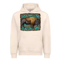 Sandshell bison with gemstone background Urban Hoodie - RanaPortraitStore