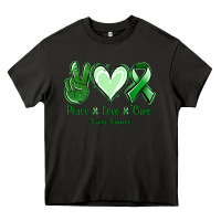 Asphalt Peace Love Cure Liver Cancer Heavy Core Tee - Jasminsmagicworld
